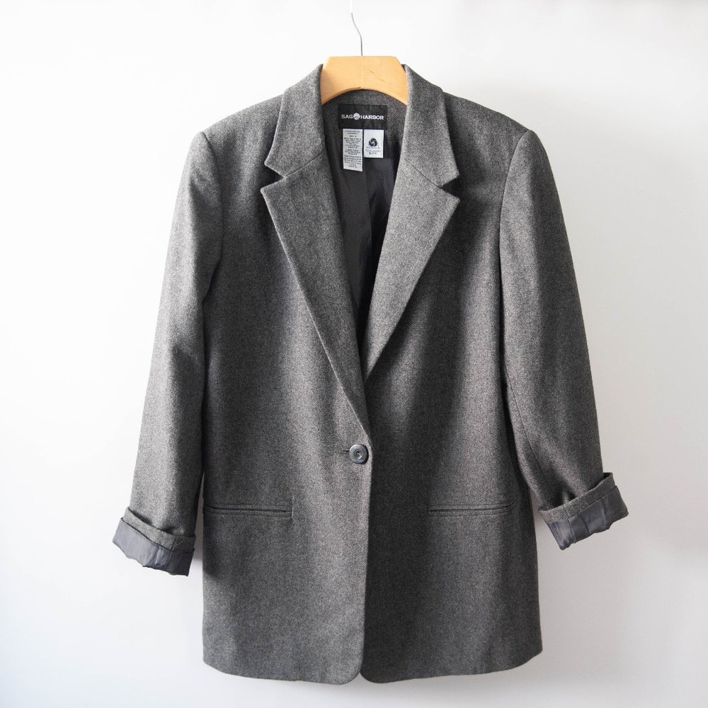 Vintage Sag Harbor One Button Wool Blend Blazer